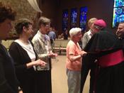 Bishop O'Connell with NETWORK Nuns on the Bus