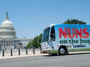 The final stop for the Nuns on the Bus tour was the Methodist Building across from the Capitol and next to the Supreme Court.