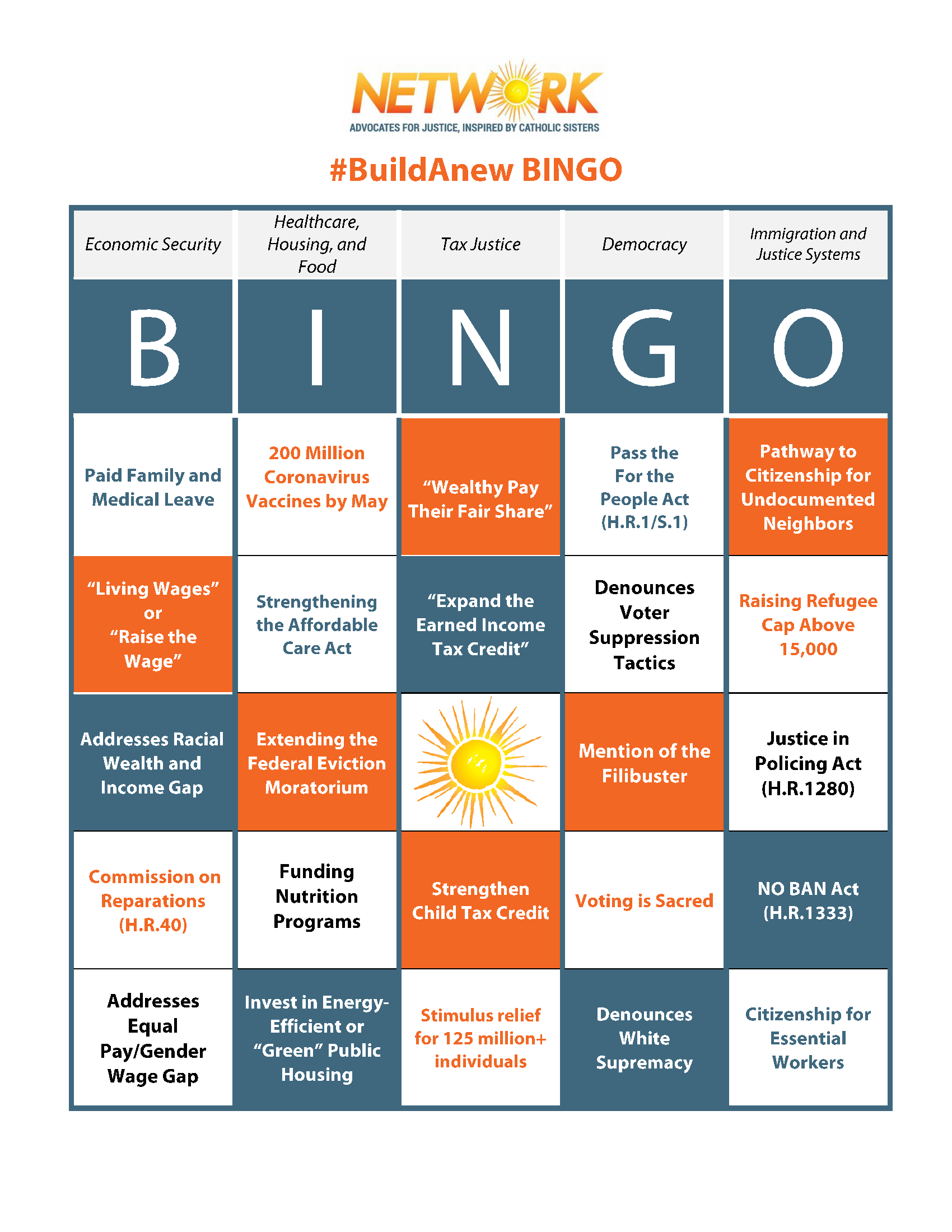 #BuildAnew BINGO - NETWORK Lobby
