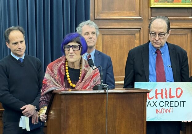 Rep. Rosa DeLauro of Connecticut speaks at a Dec. 15 press conference urging Congress to pass the Child Tax Credit.