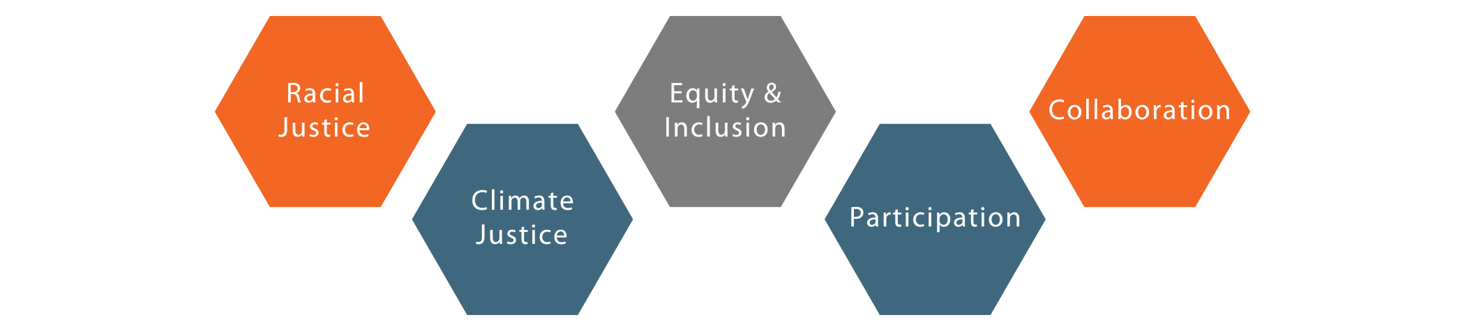 Racial Justice, Climate Justice, Equity & Inclusion, Participation, and Collaboration
