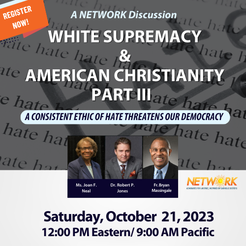 What does White Supremacy in American Christianity mean? What are the beliefs of What Supremacy? Ethics professor Fr. Bryan N. Massingale and Author Robert P. Jones give viewers understanding in an engaging conversation moderated by NETWORK's Joan F. Neal.