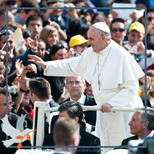 Pope Francis Appears before crowd